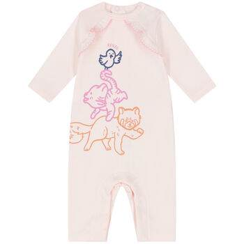 Baby Girls Pink Logo Romper